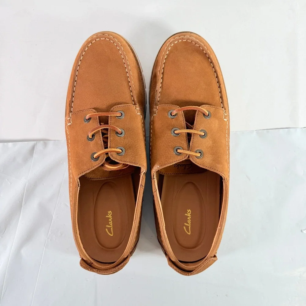Clarks‎ Durston Lace Tan Nubuck Men's Shoes Size 13 M New with Box